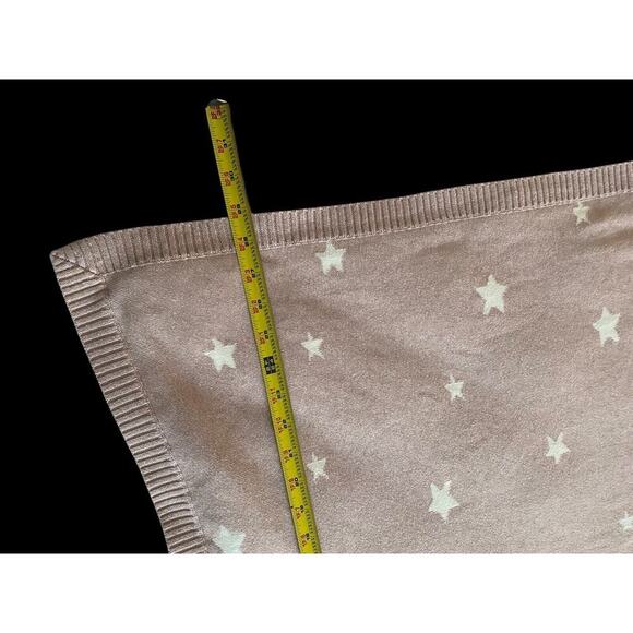 Mamas & Papas Baby Blanket Pale Pink Ivory White Star Soft Knit Nursery Girls - Picture 14 of 14